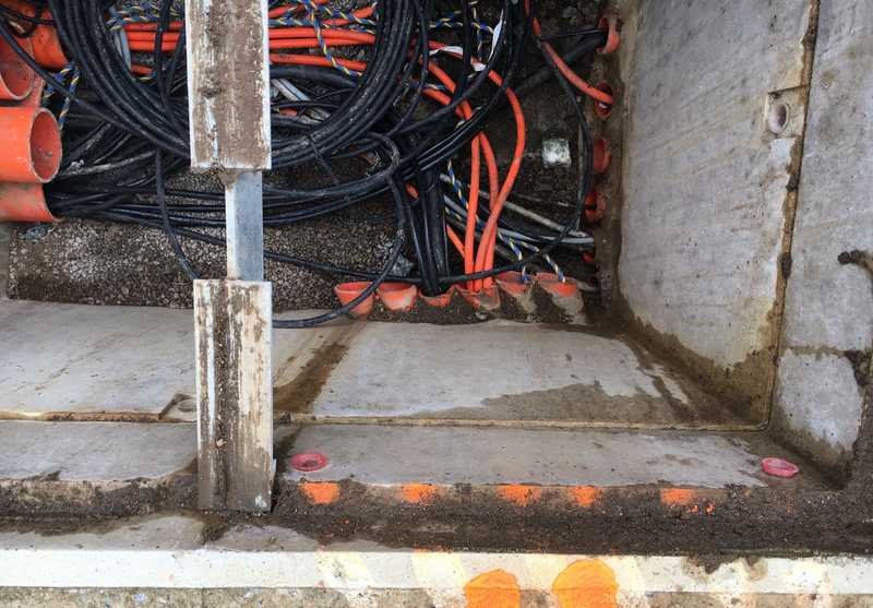 underground pit of power cables